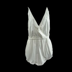 Topshop Womens Small Romper Jersey White Wrap Cover Up Romper Strappy